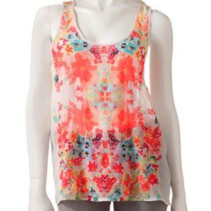 *3/$25* Candie's Sheer Colorful Floral Tank Blouse